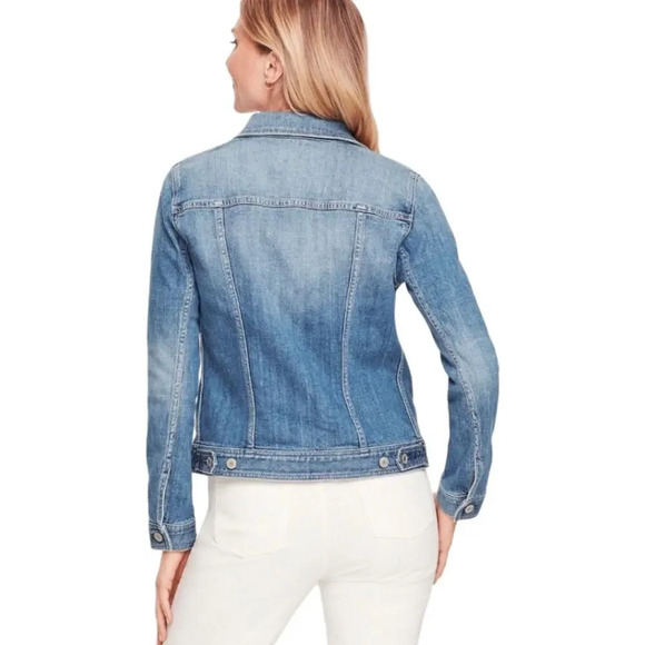 Talbots Classic Denim Jean Jacket Women’s Petite Vintage Wash Blue - Picture 3 of 15